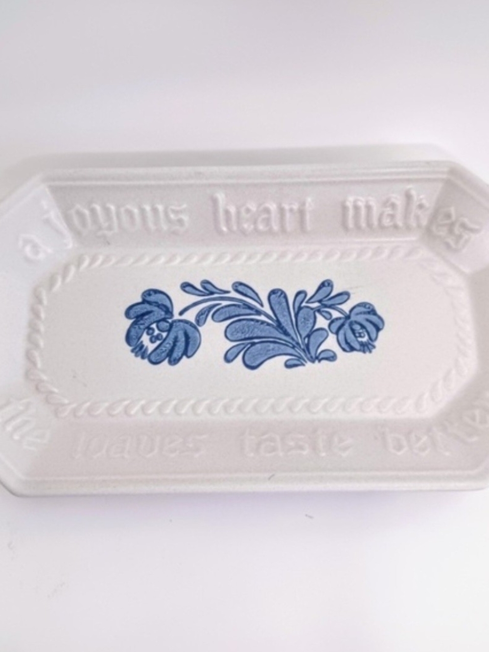 Pfaltzgraff White Ceramic Serving Platter with Blue Floral Motif